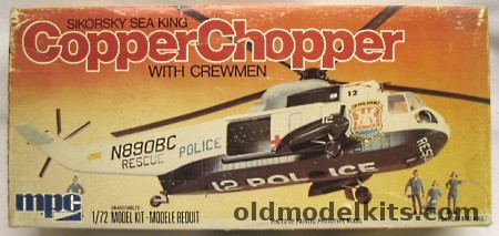MPC 1/72 ChopperChopper - Sikorsky Sea King SH-3 Police Rescue Helicopter with Ground Crew - USN or Civil (Police), 2-0233 plastic model kit